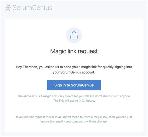 Password free login with magic links